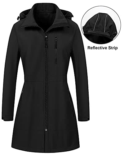 CREATMO Women's Lightweight Waterproof Softshell Tactical Jacket with Fleece Lining