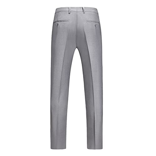 KUDMOL Mens Slim Fit 2-Piece Solid Casual Suit Jacket & Pants Set