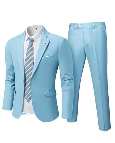 Hihawk Men's Slim Fit Suit with Stretch Jacket & Pants Set
