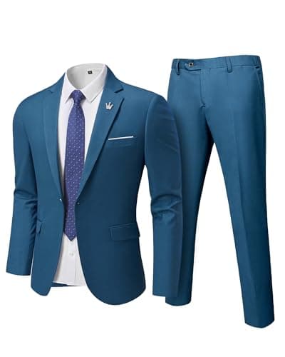 Hihawk Men's Slim Fit Suit with Stretch Jacket & Pants Set