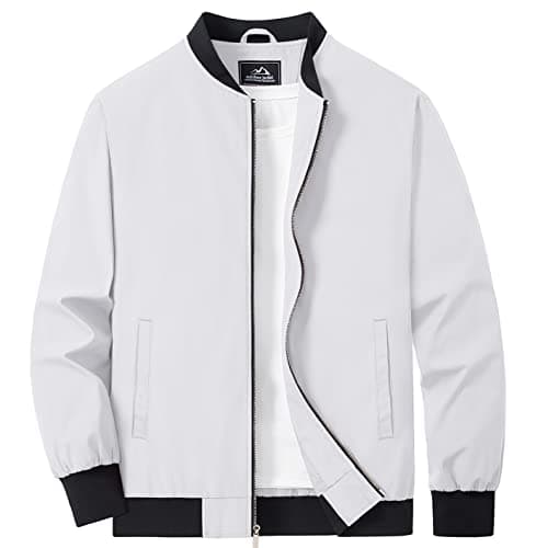 MAGCOMSEN Men's Lightweight Zip Up Windbreaker Coat with Pockets Spring Fall