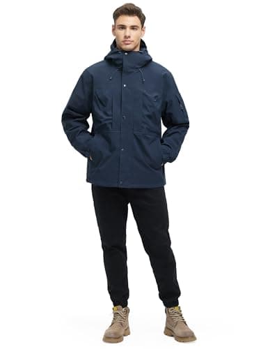 VOPOKER Men's 3-in-1 Water Resistant Ski Snow Warm Fleece Jacket with Multi-Pockets