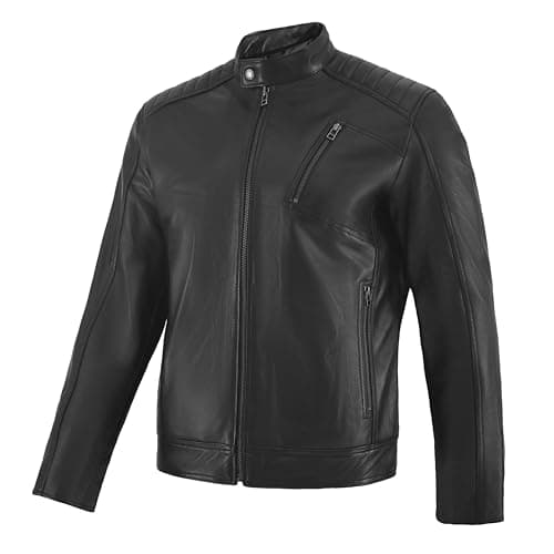 Vipzi Premium Soft Lambskin Motorcycle Jacket - Vintage Cafe Racer Style
