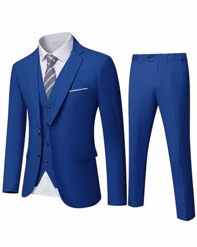 YND Men's Slim Fit 3 Piece Suit Set