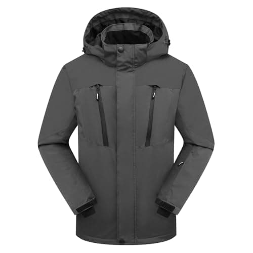 PHIBEE Men's Waterproof Winter Ski Coat Windproof Hooded Jacket