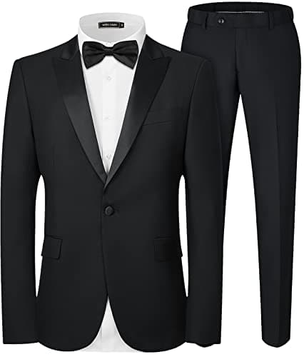 WEEN CHARM Men's Slim Fit 2-Piece Tuxedo Set