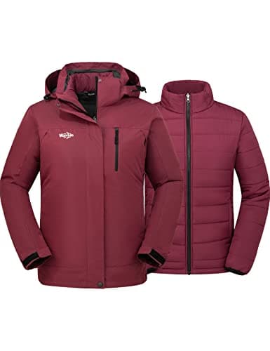 Wantdo Women's 3-in-1 Waterproof Winter Ski & Snowboarding Jacket