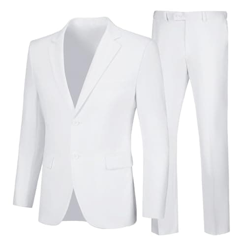 Elionm Men's Slim Fit 2-Piece Business Wedding Tuxedo Suit Jacket and Pants