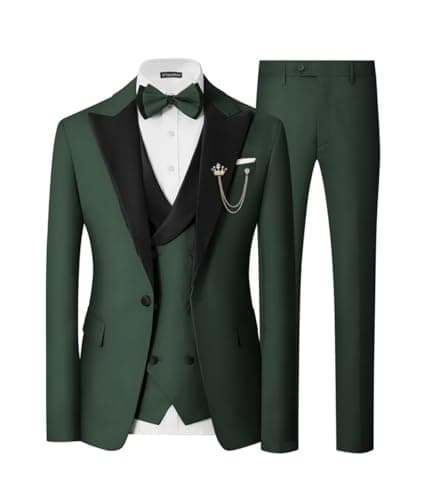 SPTALLFITJSV Mens Slim Fit Double Breasted Tuxedo Suit for Wedding Prom Dinner