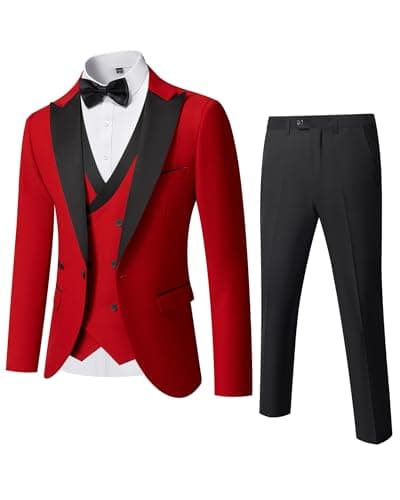 YND Men's Slim Fit Wedding Tuxedo Set with Bow Tie