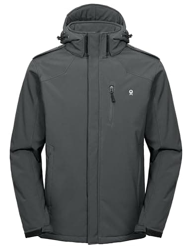 Little Donkey Andy Men's Warm Sherpa Lined Winter Softshell Ski Jacket Windproof Snow Coat