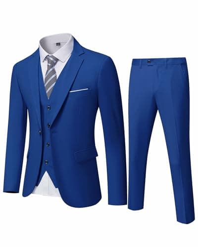 YND Men's Slim Fit 3 Piece Suit with Tie