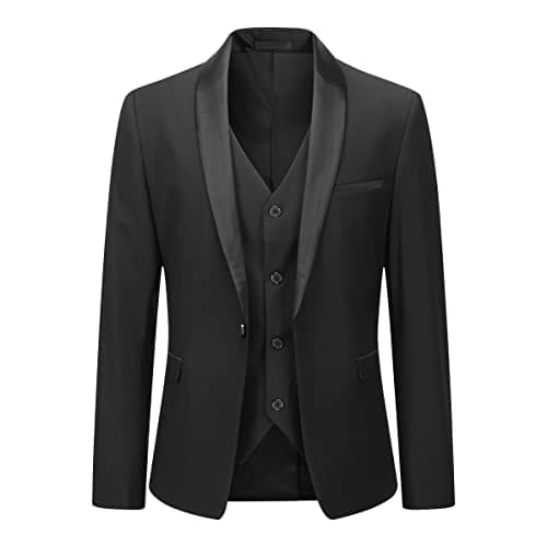 Boyland Men's Shawl Collar 1 Button Formal Suit for Wedding & Business