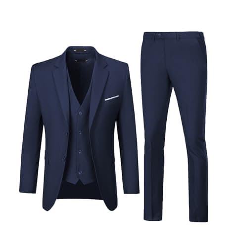 Diaryan Men's Slim Fit 3-Piece Wedding Suit Groomsmen Tuxedo