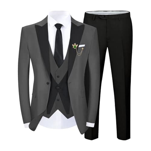 SPTALLFITJSV Slim Fit 3-Piece Men's Wedding Suit Set
