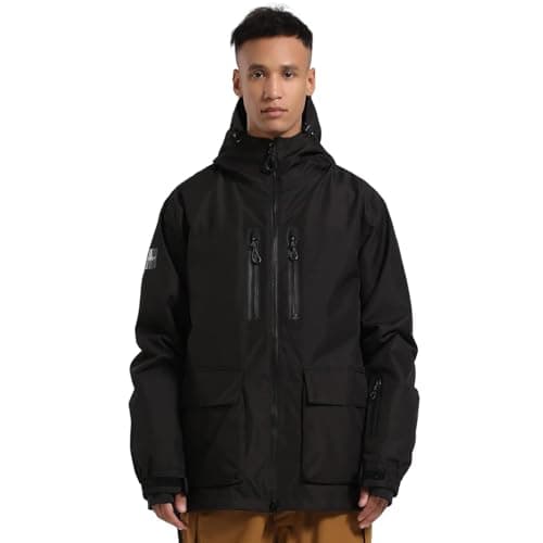 GSOU Men's Waterproof Windproof Insulated Ski Jacket for Snowboarding Winter Sports
