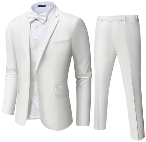 Saruit Men's Slim Fit 3-Piece Tuxedo Set for Prom and Weddings