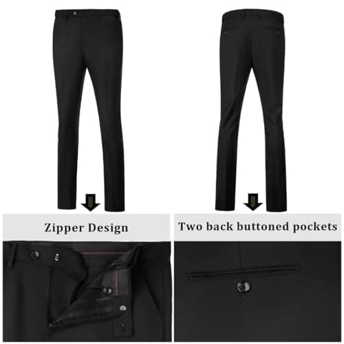 CAZUOYI Mens Slim Fit Prom & Business 2-Piece Suit Jacket & Pants Set