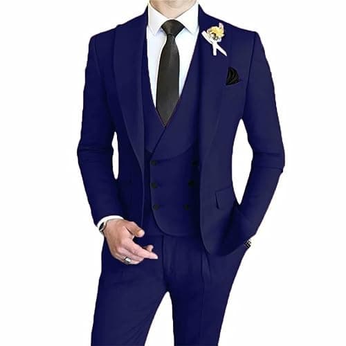 AufewB Men's Elegant Solid One-Button Slim Fit Party Suit Set