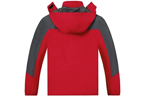 TEZO Men's Hooded Rain Jacket - Waterproof Hiking Windbreaker