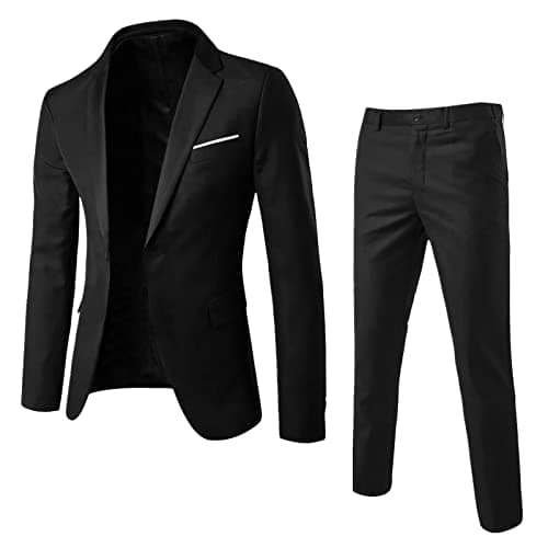 BIFUTON Men's Slim Fit 1-Button Tuxedo Suit for Party, Wedding, Business