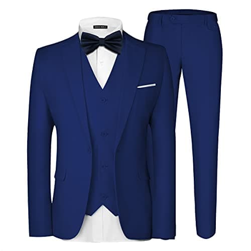 MAGE MALE Men's 3-Piece Slim Fit Suit Set: Elegant Blazer, Vest, and Pants