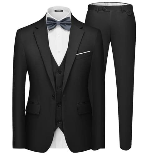 MAGE MALE Men's 3-Piece Slim Fit Suit Set: Elegant Blazer, Vest, and Pants
