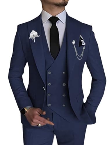 Slim Fit Double Breasted Men's Suit for Wedding and Events