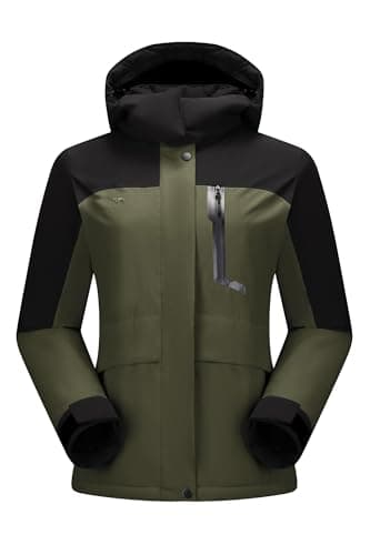 CAMELSPORTS Women's Waterproof Snow Ski Fleece Coat Winter Windproof Insulated Jacket Hooded