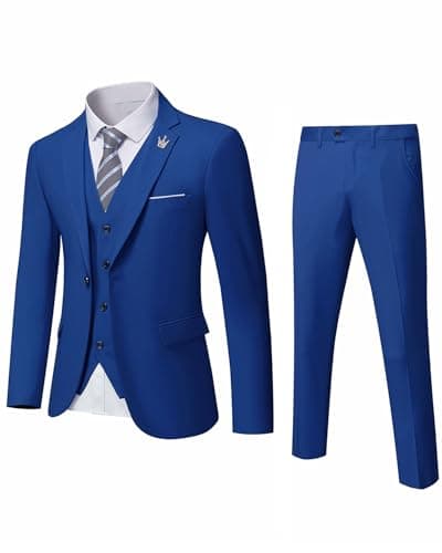 Slim Fit 3-Piece Suit Set for Men: Blazer, Vest, Pants & Tie