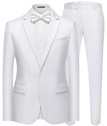 WEEN CHARM Men's Slim Fit 2-Piece Tuxedo Set