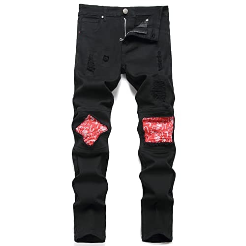 Slim Fit Men's Ripped Stretch Jeans