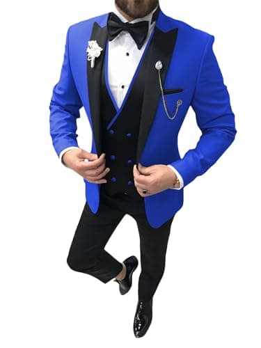 Slim Fit Men's Tuxedo 3-Piece Suit for Wedding & Prom TUXBURNTXZ
