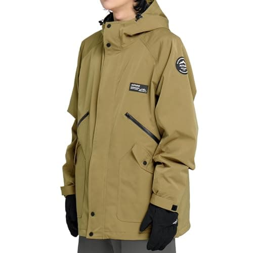 Actleis Men's Waterproof Winter Snowboarding Jacket Windproof Hooded Coat
