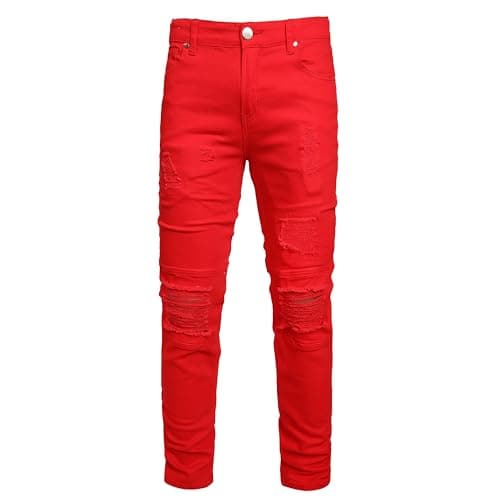 Slim Fit Men's Ripped Stretch Jeans