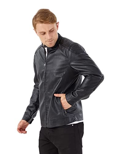 WULFUL Men's Vintage Leather Motorcycle Jacket and Coat