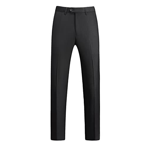 KUDMOL Men's Slim Fit 3-Piece Solid Suit Blazer Vest & Pant Set for Business Wedding Formal Prom