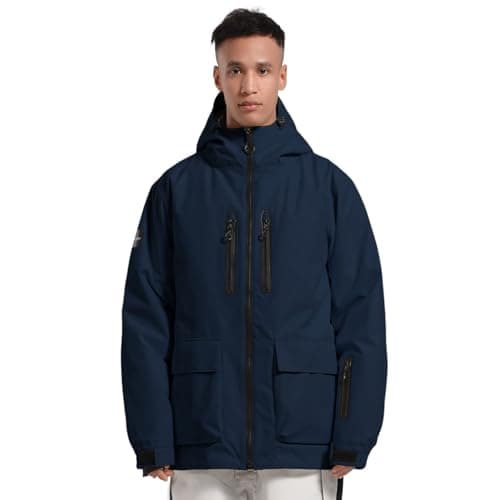 GSOU Men's Waterproof Windproof Insulated Ski Jacket for Snowboarding Winter Sports