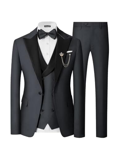 SPTALLFITJSV Mens Slim Fit Double Breasted Tuxedo Suit for Wedding Prom Dinner