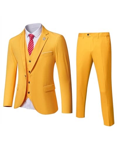 Slim Fit 3-Piece Suit Set for Men: Blazer, Vest, Pants & Tie
