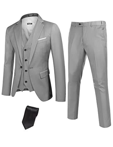 COOFANDY Men's 3-Piece Slim Fit Suit with Blazer Jacket and Pant
