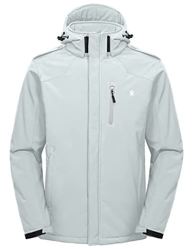 Little Donkey Andy Men's Warm Sherpa Lined Winter Softshell Ski Jacket Windproof Snow Coat