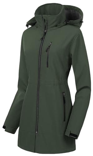 CREATMO Women's Lightweight Waterproof Softshell Tactical Jacket with Fleece Lining