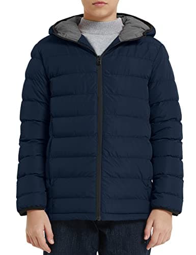 Wantdo Boys' Lightweight Winter Puffer Jacket - Waterproof & Hooded