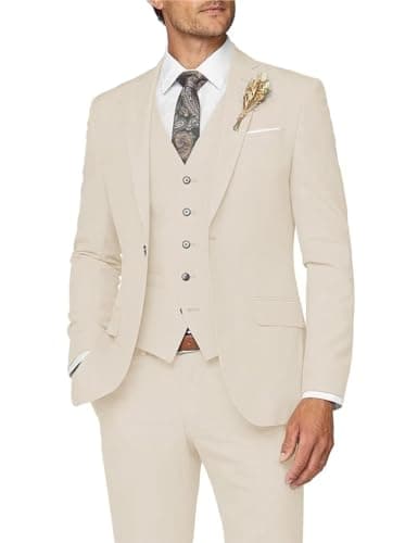 Slim Fit Men's 3 Piece Suit for Formal Events
