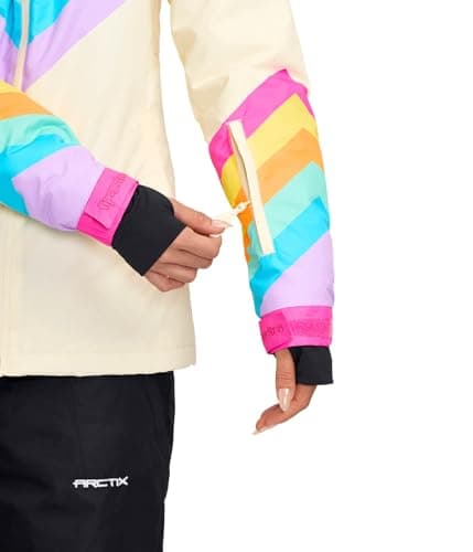 Tipsy Elves Women's Bright Colorful Apres Ski Hooded Snow Jackets