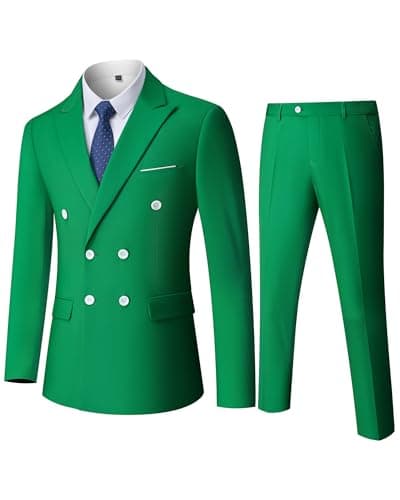 YND Men's Slim Fit 3 Piece Stretch Suit with One Button Blazer Pants, Party & Wedding