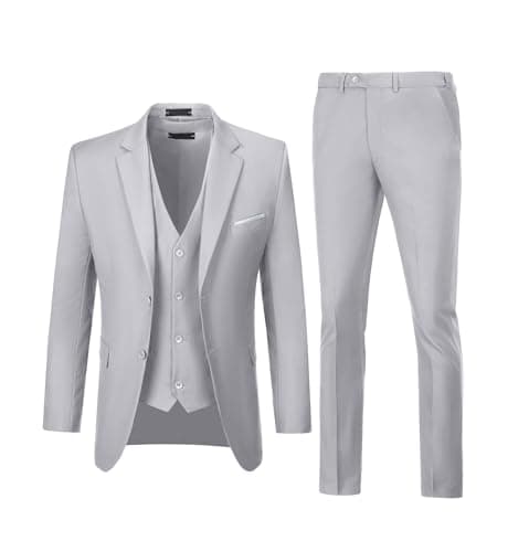 Diaryan Men's Slim Fit 3-Piece Wedding Suit Groomsmen Tuxedo