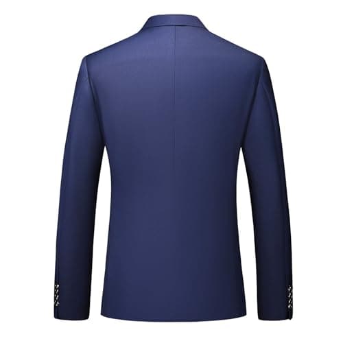 MOGU Mens Slim Fit 3 Piece Dress Suit Tuxedo One Button Side Vents