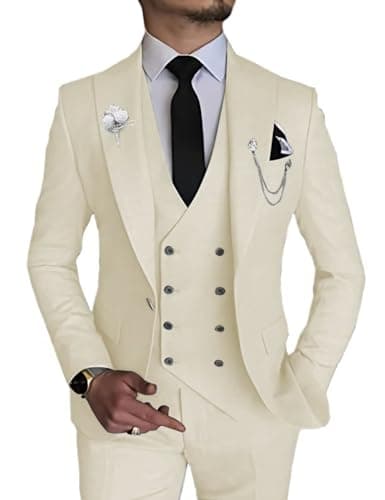Slim Fit Double Breasted Men's Suit for Wedding and Events